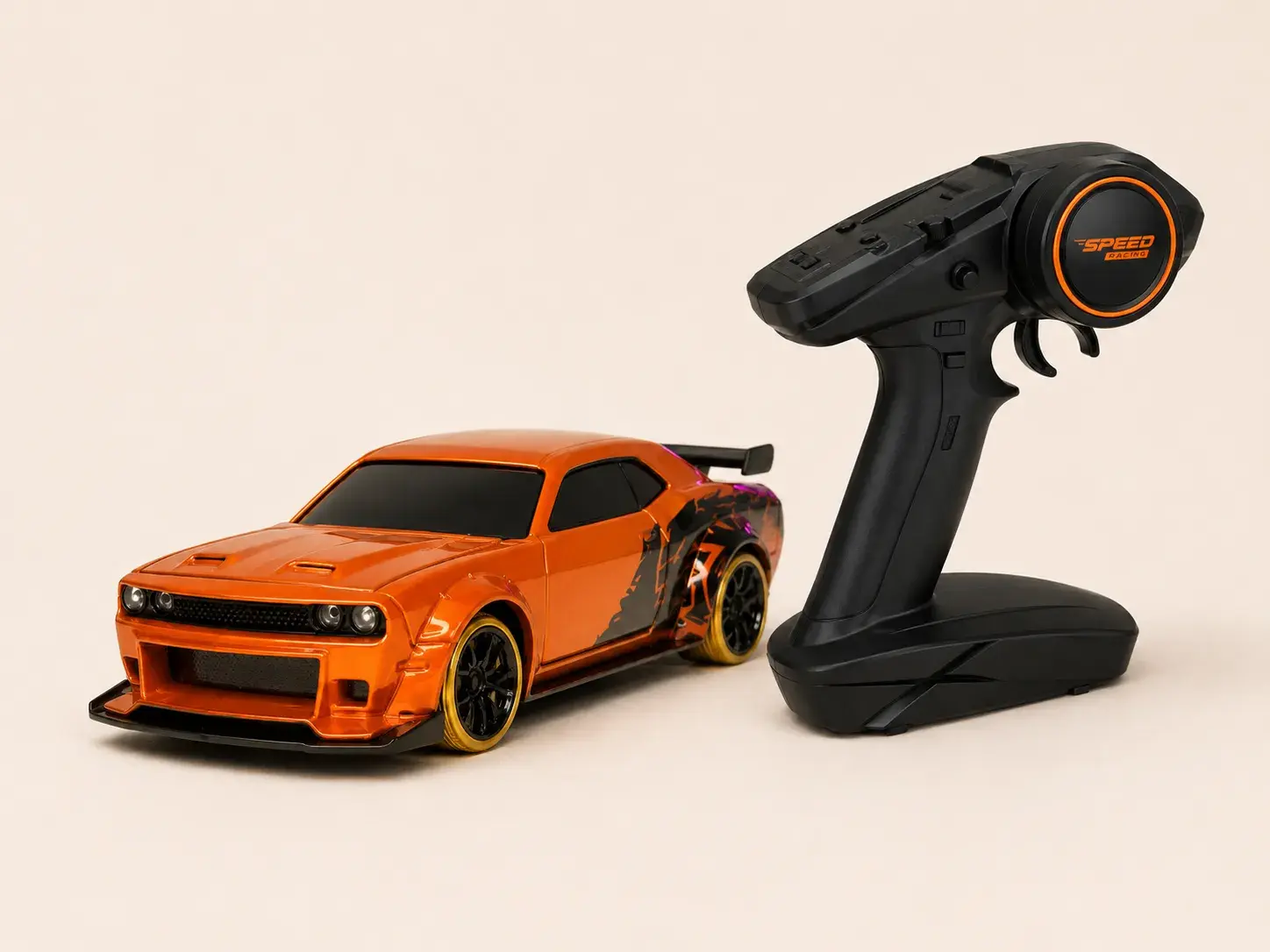 Metallic Orange RC Sports Car